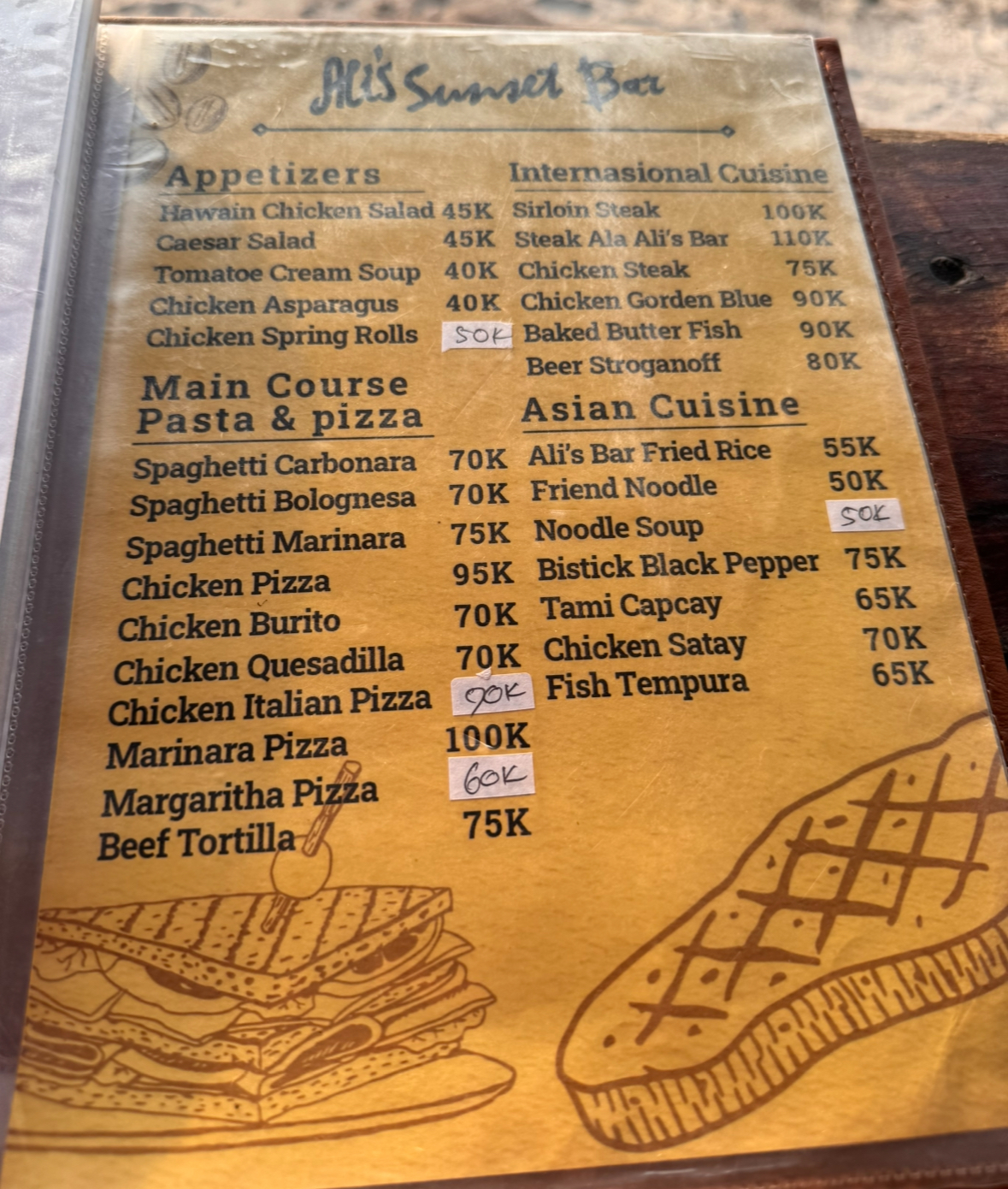 Ali’s Menu